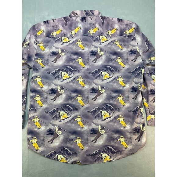Enyce Shirt Men's 2XL Skiers All Over Print Button Up Long Sleeve Vintage 90's - Picture 6 of 9